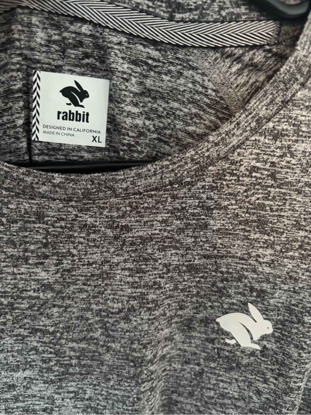 Rabbit Running Heather Gray Long-Sleeve Performance Tee - Picture 6 of 7